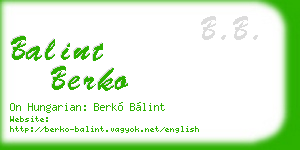 balint berko business card
